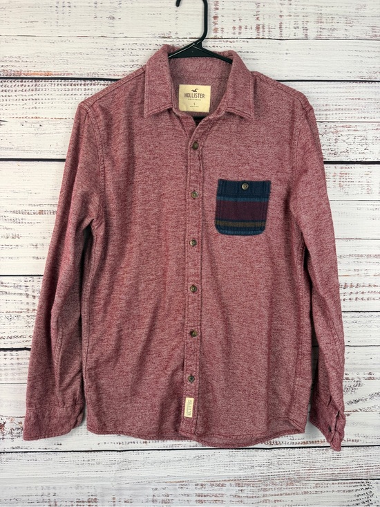 Hollister Other - Hollister Burgundy Red 100% Cotton Button Down Shirt S Y2K Striped Pocket